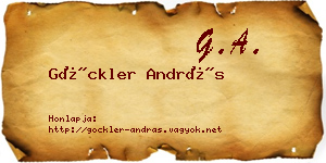 Göckler András névjegykártya